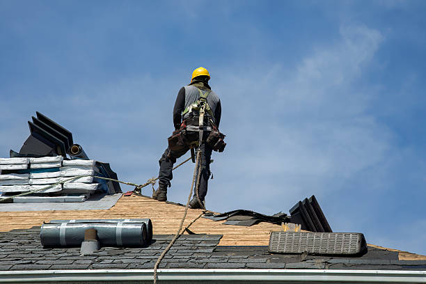 Professional Gutter Installation technician working in Terrebonne, OR